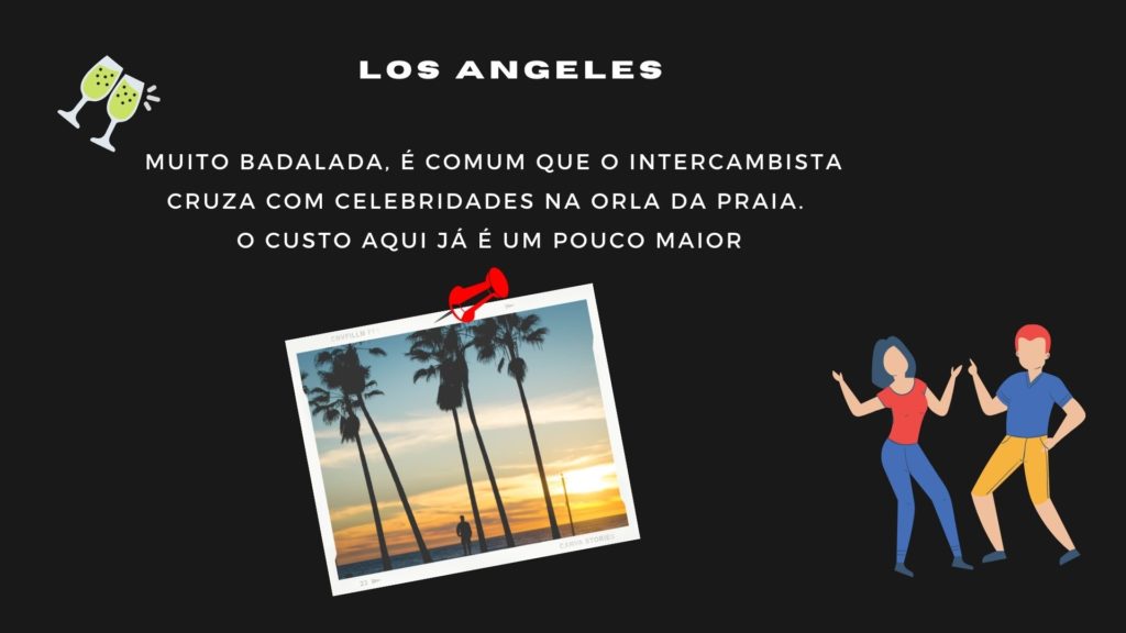 ilustração com motivos para escolher los angeles como destino de intercâmbio
