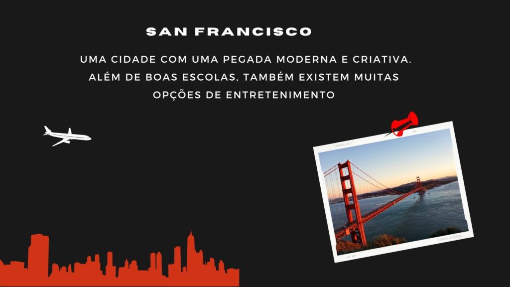 ilustração com motivos para escolher san francisco como destino de intercâmbio