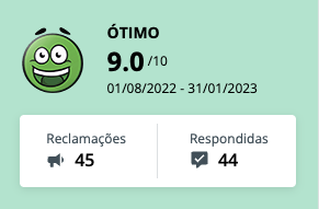 print da reputação da Fluencypass no Reclame aqui