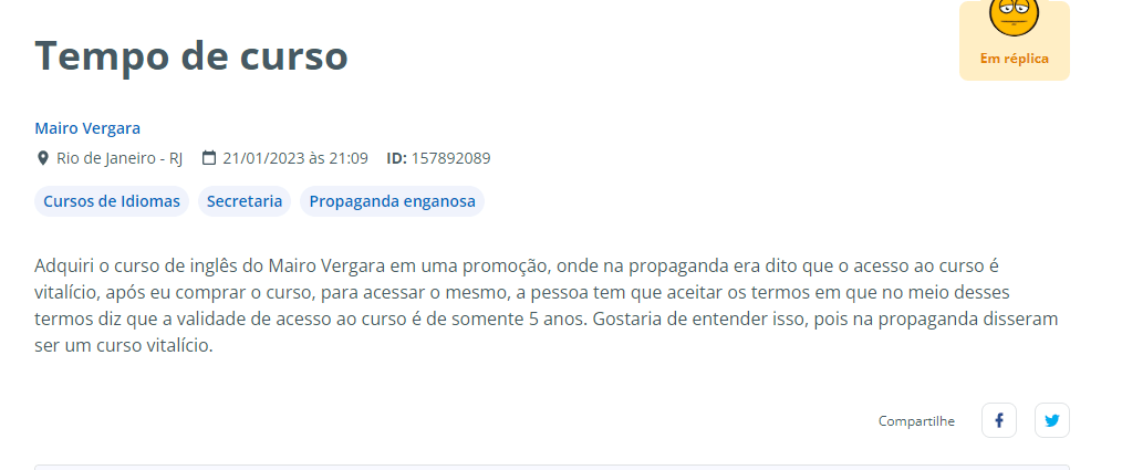 Reclame Aqui Mairo Vergara