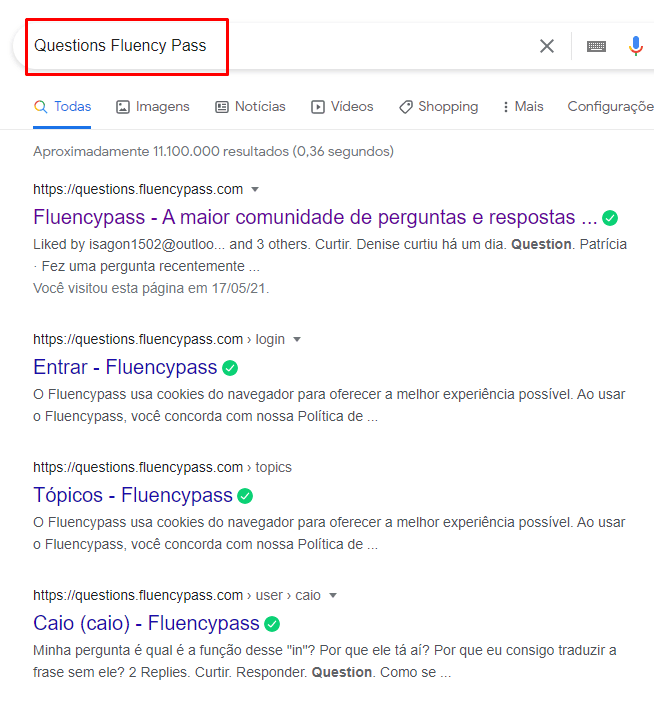 print pesquisando questions no google