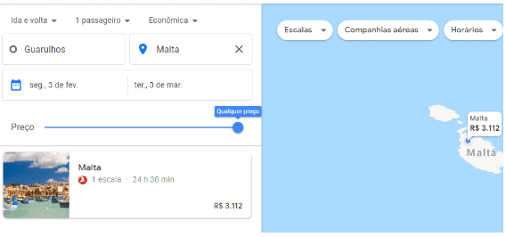 Quanto custa um intercâmbio em Malta de 1 mês?