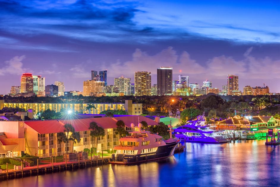 Baia de Fort Lauderdale, Estados Unidos, a noite