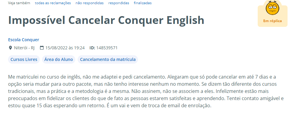 Reclame Aqui Conquer English