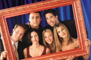 elenco de friends dentro de um quadro