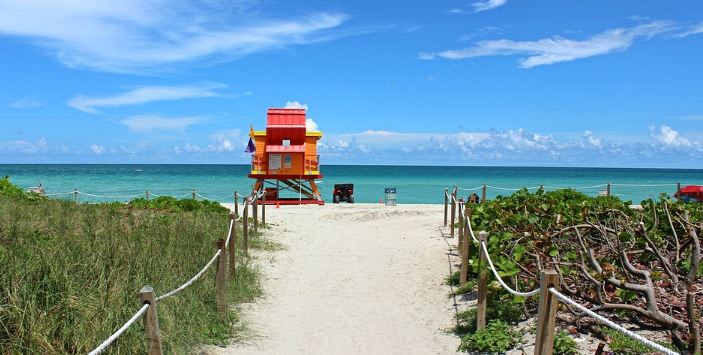 Praia em Miami beach