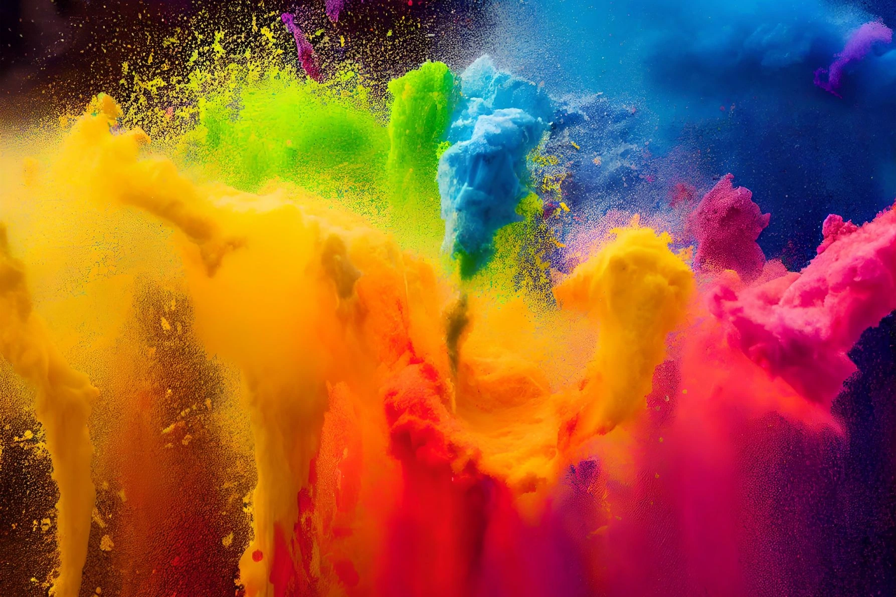 pó colorido jogado no ar
